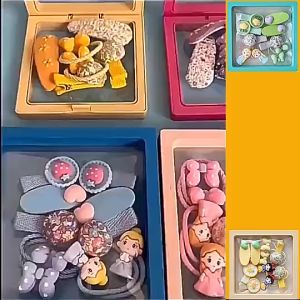 Hộp 10 Kẹp Tóc Chi Tiết Nhiều Loại Cho Bé yêu