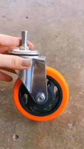 ล้อรถเข็น 4 นิ้ว ล้อยูริเทน ขาปั๊ม งานหนักปานกลาง สำหรับ ล้ออะไหล่รถเข็น ล้อยูรีเทน