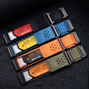 Dây đeo thể thao ni lông 22mm 26mm cho Garmin Fenix 7x Pro 6x 5x 8x 8 cộng với Tactix 7 AMOLED epix Pro 51mm Enduro 2 QuickFit phát hành ban nhạc