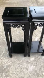 Đôn vuông màu giả cổ gỗ gõ mặt 35cm