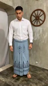 Sarung Batik Rayon & Goyor Premium Motif Bulan/Lotus | Seragam Warna | Dewasa