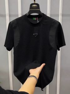 Summer New Arrival Luxury Breathable Elastic round Neck Short Sleeve Slim Fit Comfortable Fashionable Versatile T-Shirt