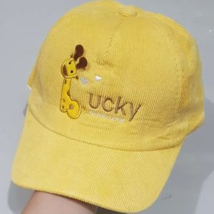 CAE - Topi Bisbol Anak Laki Perempuan 3-8 Tahun Lucky Giraffe Corduroy Baseball Hat Import