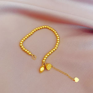 Matted Gold Lotus Seed Bracelet: A Timeless Women's Fashion Jewelry Gift