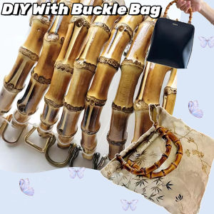 2Pcs U Shape Bamboo Handle DIY With Buckle Bag Accessories Gift Box Handle Bamboo Purse Handles Luggage Bag Making Accessories