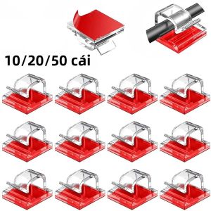 10/20/50 Chiếc Cáp Tổ Chức Kẹp Acrylic Dây Cuốn Gọn Giá Đỡ Cho Tai Nghe Chuột Dây Cáp USB Quản Lý Bảo Vệ