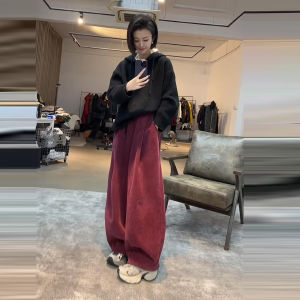 Slimming High Waist Wide Leg Pants Autumn Spring Design Casual Trousers Fashionable Pumpkin Pattern Hidden Belly Button