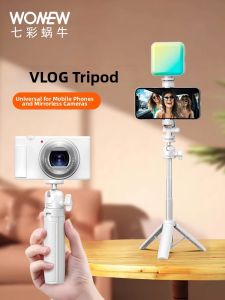 WONEW | Portable Tripod with Bluetooth Remote for Vlogging Universal Camera Phone Mount