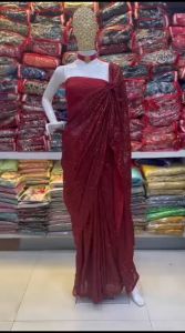 [PRE-ORDER] GEORGEETE SAREE WITH EMBROIDERY SEQUENCE DESIGN WORK {ETA:2025-12-31}