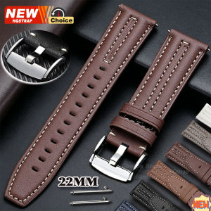 New Buckle Handmade Stitching Strap 22mm Smartwatch Leather Vintage Bracelet for Huawei Watch Band for Omega Wristband for Seiko