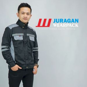 Wearpack Safety Warna Hitam Kombinasi Abu