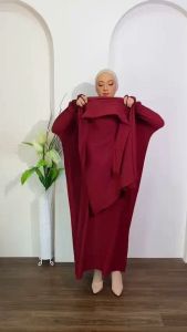 Gamis Syari Kim Yeerim 2 in 1 + Khimar Syari French Bahan AirFlow CRinckle