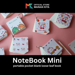 MKS Notebook Ring Mini Isi 80 Lembar Buku Note Gantung Karakter Lucu Sticky Note Lucu Notepad Dengan Gantungan DIY Book 80Lembar Buku Catatan Memo Karakter MK603
