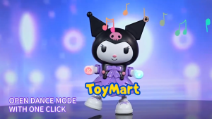 Kuromi Robot Doll 3D Dancing Toy Light Up Dance Doll w/ Cute Expression & Music