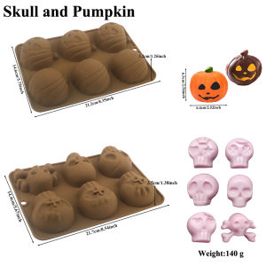 Halloween Pumpkin or Skull Design Silicone Cake Mould Halloween Chocolate Mold Candy Molds Dessert Tools Kitchen Supplies