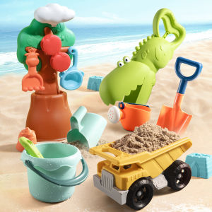SpaceKids ชุดตักทราย ของเล่นที่ตักทราย ชุดเล่นทราย ของเล่นทราย ของเล่นชายหาด Beach Sand&Water Toys Set with Mesh Bag for Kids ของเล่นทราย - Multicolor