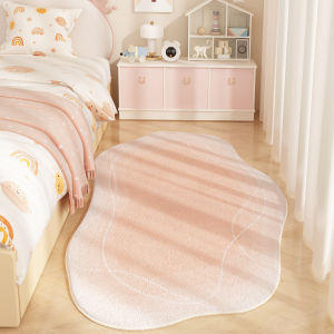 Cream Style Orange Floral Shaped Velvet-Like Waterproof Stain-Resistant Carpet