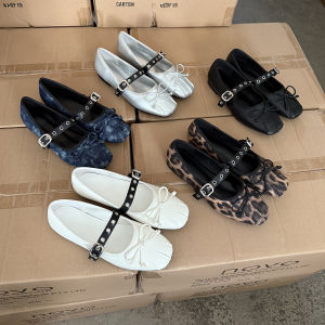 Black Flat Mary Jane Ballet Shoes Womens Size 41 round Head Original Single Shoes Large Size Plain Bottom Ballet Dance Shoes