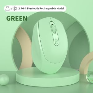 NexusClick Silent Rechargeable Wireless Mouse Dual Mode Bluetooth 2.4G Ergonomic Gaming Mice 3 DPI for Windows Computer MacOS