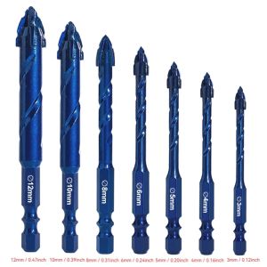 Motorcycle repair tools High-end four-blade serrated eccentric drill bit dry-mold ceramic glass marble concrete stainless Blue