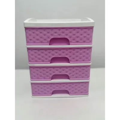 4 LAYERED MINI DRAWER CABINET WITH SIX (6) COLOR RATTAN DESIGN