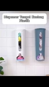 Dispenser Kantong Plastik Sampah Tempel Dinding / Plastic Bag Storage Organizer / Wadah Tempat Penyimpanan Kantung Kresek Bekas Tisu Roll Dapur Praktis Serbaguna / Holder Tanpa Paku Bor Perekat Kuat Anti Patah / Alat Perlengkapan Rumah Tangga Multifungsi