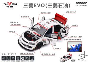 Mitsubishi EVO Car Model 1/32 Scale Alloy Diecast Racing Car Sound Light Boys Toy Display Piece JDM Lancer Evolution
