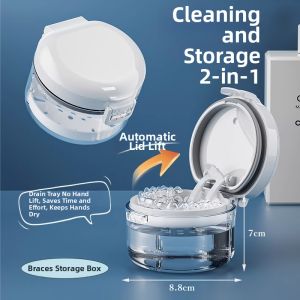 SP SAUCE | Portable Denture Storage Box with Mirror