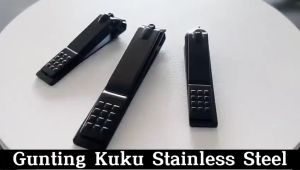 Gunting Kuku Hitam Stainless Steel Anti Slip - Alat Potong Kuku Ukuran Sedang dan Besar Manicure Pedicure Tajam Nail Clipper