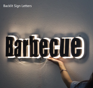 Custom Brushed & Mirror Electroplated Stainless Steel Backlit Letters | Storefront Logo Billboard Sign