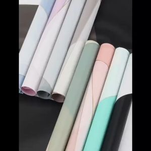 20 Lembar Kertas Bunga Cellophane Paper Flower Wrap Motif Garis Abstrak Buket Waterproof KB6063