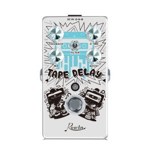 ROWIN RE-01 Tape Delay Guitar Effect Pedal with Reverb Boost Effect Pedal Combined With Bass Effects Wide Range Delay