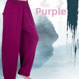 Modal Tai Ji Pants Womens Cotton and Linen Mens Loose Practice Martial Arts Bloomers Dance Cotton Silk Training Tai Chi Clothing Pants