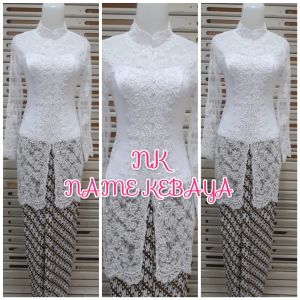 set kebaya akad nikah + longtorso dan rok lereng