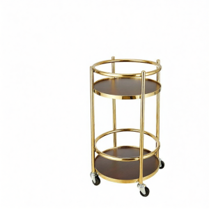 Stainless Steel Wooden & Glass Serving Cart