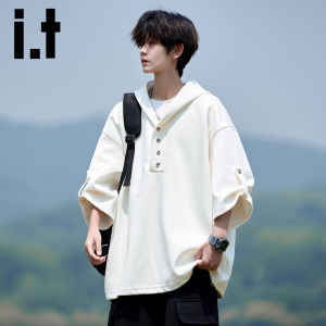 izzue | Solid Color Hooded Breathable Summer Loose Men T-Shirt