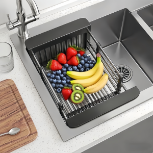 Stainless Steel Kitchen Sink Storage Rack Multi-Function Dish Drainer Basket Home Use Dish Plate Holder Water Drainage Shelf