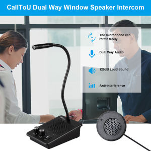 <1-3 Days Delivery>Calltou Window Speaker Two-way Intercom System for Station/Business/Bank/Counter/Store/Airport CKDJ09