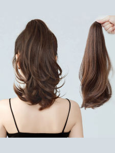 MONLEYTA | Ultra-Light Womens Wig High Ponytail Hair Clip Long Hair Curling Tail Micro-Wave Braid Style Synthetic Hair Extension