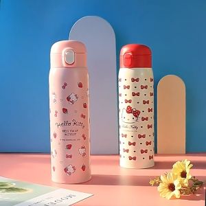 Bình giữ nhiệt Hello Kitty/ Ultraman 480ml chính hãng Sanrio Bình giữ nhiệt thép không gỉ SUS316 tiện dụng cho bé đi học