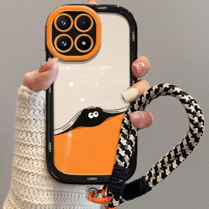 LeLangDe Cat Coal Ball Silicone Phone Case for Xiaomi 17 pro Max Anti-Fall Trendy Female Style Lanyard Protection Cover