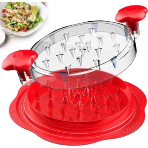 YOUYUEPIN 2pcs Large Chicken Breast Shredder Tool Twist Meat Shredder with Visible Lid Ergonomic Handle Strong Anti Slip Base BPA Free Dishwasher Safe for Pork Beef Chicken Tacos Sandwiches