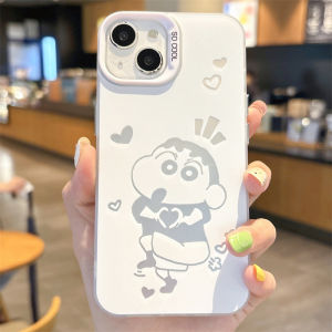 Creative Protection iPhone 15 pro Max Phone Case Cartoon Crayon Shinchan Soft Silicone Anti-Fall for Men And Women