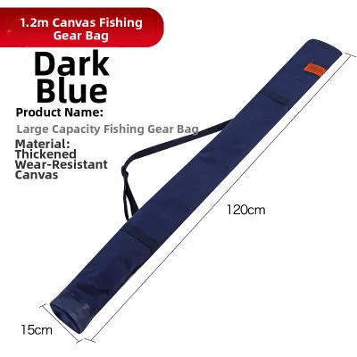Thickened Canvas Fishing Rod Bag Fishing Umbrella Bag Canvas Fish Rod Storage Bag Wear-resistant Fishing Gear Accessories