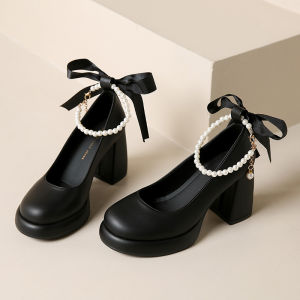 YX | White Bridal Shoe with Waterproof Platform and Thick Heel