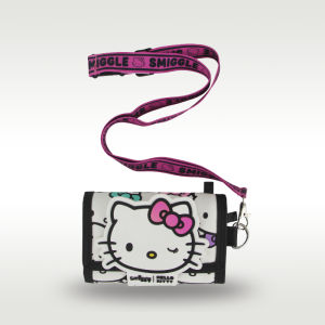 childrens wallet girls White cartoon cat clutch bags leather folder three layers card bag 5 inches coin purse