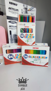 Krayon Bersih Dapat Dihapus Clean Crayon Erasable JOYKO 12 24 36 Warna CLCR-AB-12 CLCR-AC-24 CLCR-AD-36