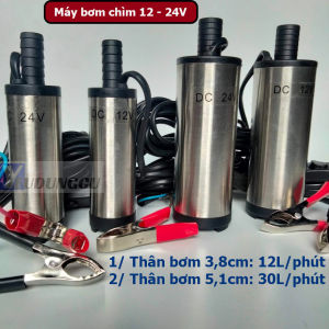 Máy bơm chìm mini 12V - 24V bơm dầu nước nhớt nhiên liệu