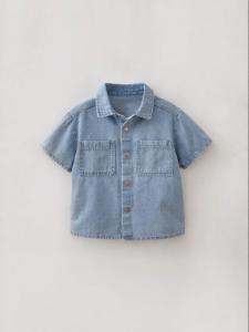 Marc&Janie | Vintage Stylish Cotton Denim Short Sleeve Shirt