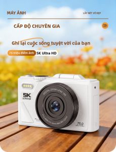 KOMERY | Camera 4K Ultra HD 75MP Màn Hình Rõ Nét 1.3 Inch Kết Nối WiFi Sạc Trong Quá Trình Quay Camera Chụp Ảnh Tức Thì